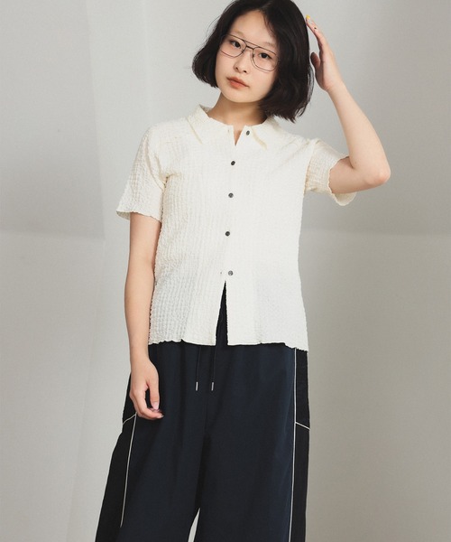 Ray BEAMS シャーリング メロー シャツ アイボリー Ray BEAMS（レイ ビームス）【8/7再値下げ】シャーリング メロー