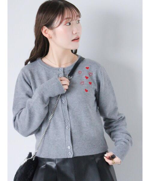ehka sopo（エヘカソポ）の「◎ハート刺繍カーディガン（カーディガン