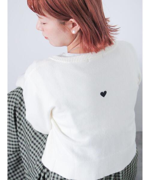 ehka sopo（エヘカソポ）の「◎ハート刺繍カーディガン（カーディガン