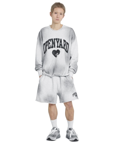 トレーナー スウェット 「OY/オーワイ」 VINTAGE WASHED HEART CREWNECK/ヴィンテージハートクルーネック レディース メ OY/オーワイ』 VINTAGE WASHED HEART CREWNECK/ヴィンテージ