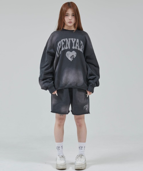 ★OY★VINTAGE WASHED HEART CREWNECK - BLACK★正規品/人気 OY/オーワイ』 VINTAGE WASHED HEART CREWNECK/ヴィンテージ
