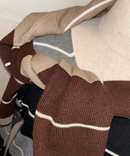 セール】ボーダー柄ニットワンピース（ワンピース）｜Kuroba（クロバ