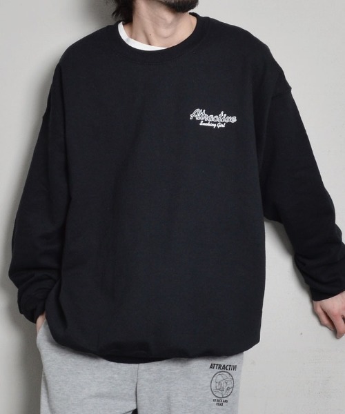 MODISH GAZE(モディシュガゼ)の「8oz裏起毛スモーキングガール線画イラストスウェット(スウェット・メンズ・ホワイト/チャコールグレー/ブラック・MEDIUM/LARGE/X-LARGE)」の15枚目の写真