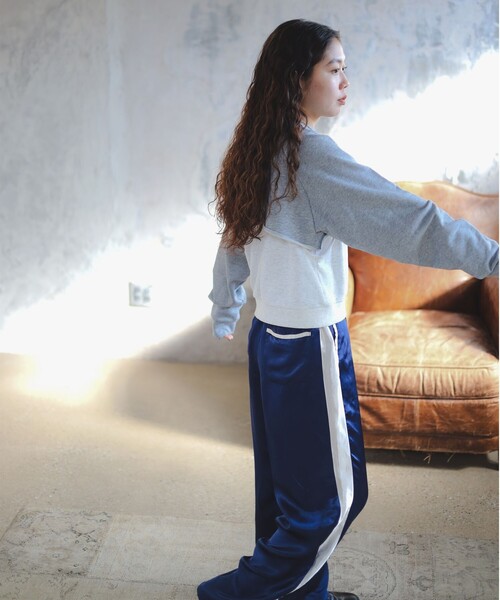 B:MING by BEAMS（ビーミングバイビームス）の「ambiance / Satin Line Pants（S～M）（その他パンツ・レディース・ネイビー/オリーブ・SMALL/MEDIUM）」の6枚目の写真