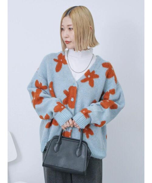 Samansa Mos2 blue（サマンサモスモスブルー）の「【吸湿発熱】リブフリル衿プルオーバー（Tシャツ/カットソー・レディース・ブラック/ブルー/オフホワイト・F）」の7枚目の写真