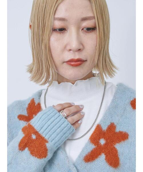 Samansa Mos2 blue（サマンサモスモスブルー）の「【吸湿発熱】リブフリル衿プルオーバー（Tシャツ/カットソー・レディース・ブラック/ブルー/オフホワイト・F）」の8枚目の写真