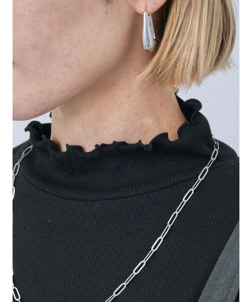 Samansa Mos2 blue（サマンサモスモスブルー）の「【吸湿発熱】リブフリル衿プルオーバー（Tシャツ/カットソー・レディース・ブラック/ブルー/オフホワイト・F）」の13枚目の写真