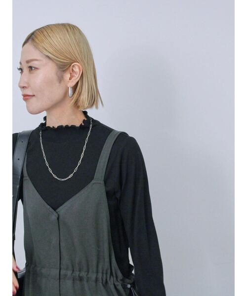 Samansa Mos2 blue（サマンサモスモスブルー）の「【吸湿発熱】リブフリル衿プルオーバー（Tシャツ/カットソー・レディース・ブラック/ブルー/オフホワイト・F）」の14枚目の写真