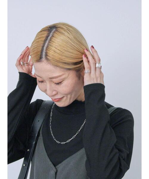 Samansa Mos2 blue（サマンサモスモスブルー）の「【吸湿発熱】リブフリル衿プルオーバー（Tシャツ/カットソー・レディース・ブラック/ブルー/オフホワイト・F）」の17枚目の写真