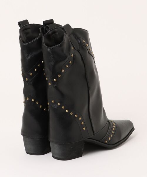 Port（ポート）の「【 Port / ポート 】 ポインテッドトゥ スタッズ ウエスタン カバー ミドルブーツ #_（ブーツ・レディース・ブラック/ライトブラウン/ダークブラウン・M/L）」の21枚目の写真