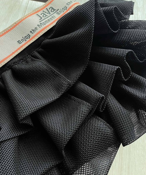 Java（ジャバ）の「《Javaジャバコラボ》フェミニン&スポーティで可愛い。シアーフリル巾着ショルダーバッグ（ショルダーバッグ・レディース・ブラック/ベージュ・ONE SIZE）」の12枚目の写真