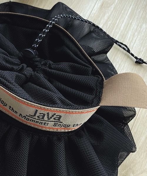 Java（ジャバ）の「《Javaジャバコラボ》フェミニン&スポーティで可愛い。シアーフリル巾着ショルダーバッグ（ショルダーバッグ・レディース・ブラック/ベージュ・ONE SIZE）」の9枚目の写真