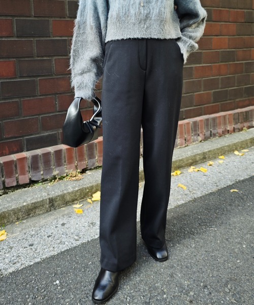 esutoreja（エストレジャ）の「ウエストボタンストレートパンツ（その他パンツ・レディース・ブラック/アイボリー/ブラウン・M/S）」の3枚目の写真