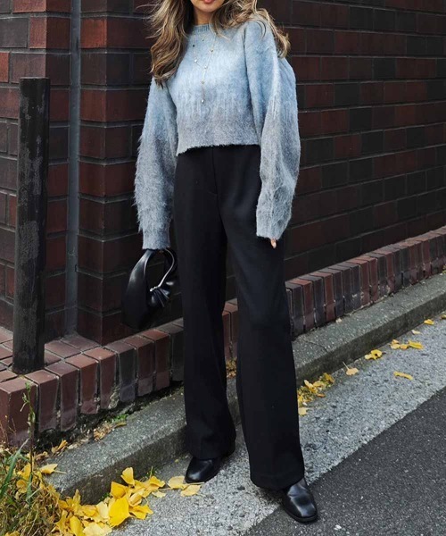 esutoreja（エストレジャ）の「ウエストボタンストレートパンツ（その他パンツ・レディース・ブラック/アイボリー/ブラウン・M/S）」の8枚目の写真