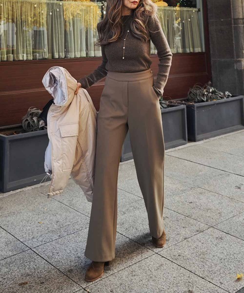 esutoreja（エストレジャ）の「ウエストボタンストレートパンツ（その他パンツ・レディース・ブラック/アイボリー/ブラウン・M/S）」の10枚目の写真