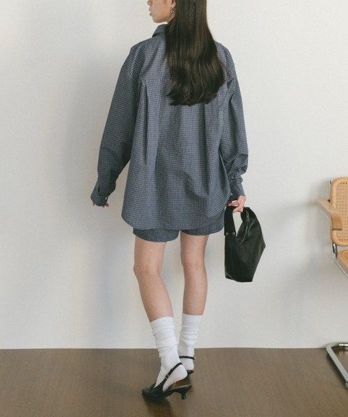 VANNIE U(ヴァニーユー)の「オリジナルプレートコットンチェックハーフパンツ(その他パンツ・レディース・アイボリー/ネイビー・FREE)」の21枚目の写真