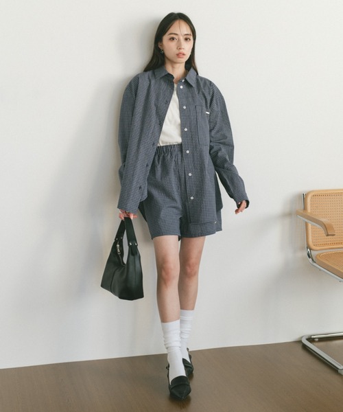 VANNIE U(ヴァニーユー)の「オリジナルプレートコットンチェックハーフパンツ(その他パンツ・レディース・アイボリー/ネイビー・FREE)」の19枚目の写真