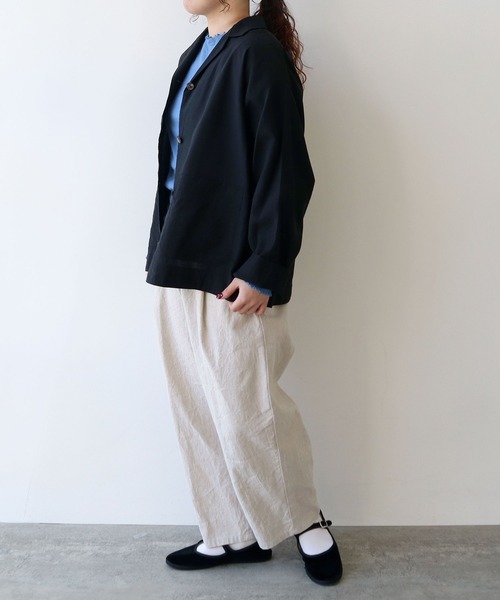 yuni(ユニ )の「sheer シャツジャケット(テーラードジャケット・レディース・グレー/ブラック・FREE)」の5枚目の写真