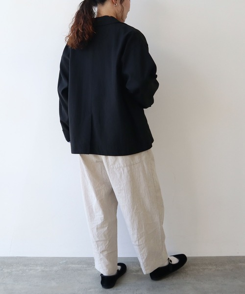 yuni(ユニ )の「sheer シャツジャケット(テーラードジャケット・レディース・グレー/ブラック・FREE)」の6枚目の写真
