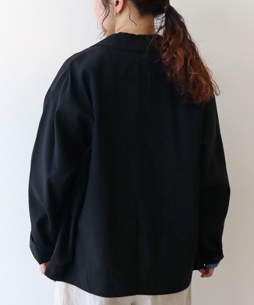 yuni(ユニ )の「sheer シャツジャケット(テーラードジャケット・レディース・グレー/ブラック・FREE)」の8枚目の写真