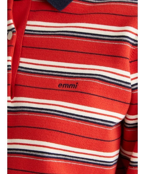 emmi（エミ）の「emmiロゴマルチボーダーニットポロ（ニット/セーター・レディース・クリーム/グレー/レッド・FREE）」の20枚目の写真