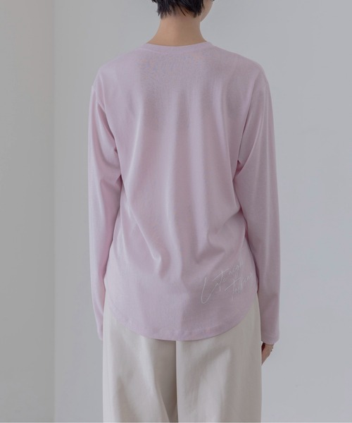 Eimee Law（エイミーロウ）の「アートプリント シアースラブロンT（Tシャツ/カットソー・レディース・ライトグレー/ライトグリーン/オフホワイト/ダークネイビー/ホワイト系2/ライトピンク/ホワイト系1/ネイビー系・FREE）」の22枚目の写真