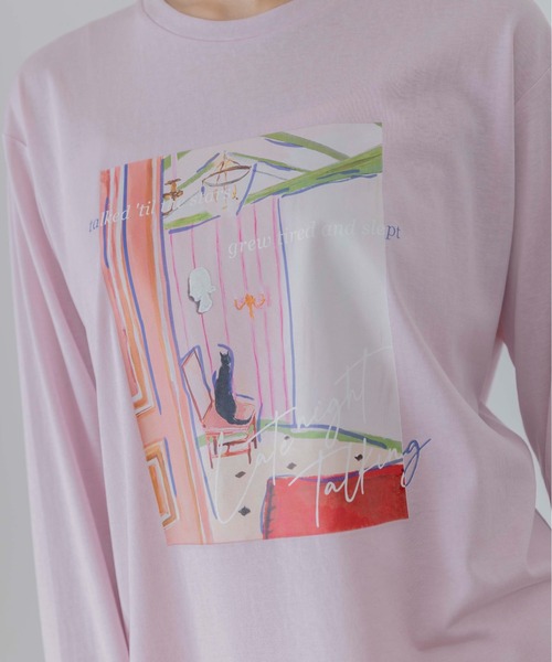 Eimee Law（エイミーロウ）の「アートプリント シアースラブロンT（Tシャツ/カットソー・レディース・ライトグレー/ライトグリーン/オフホワイト/ダークネイビー/ホワイト系2/ライトピンク/ホワイト系1/ネイビー系・FREE）」の17枚目の写真