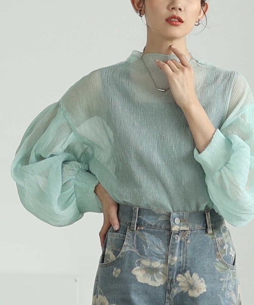High Neck Sheer Top/ハイネックシアートップ（Tシャツ