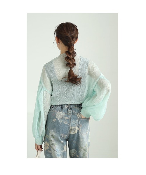 セール】ふんわり袖シアートップス（Tシャツ/カットソー）｜Sawa