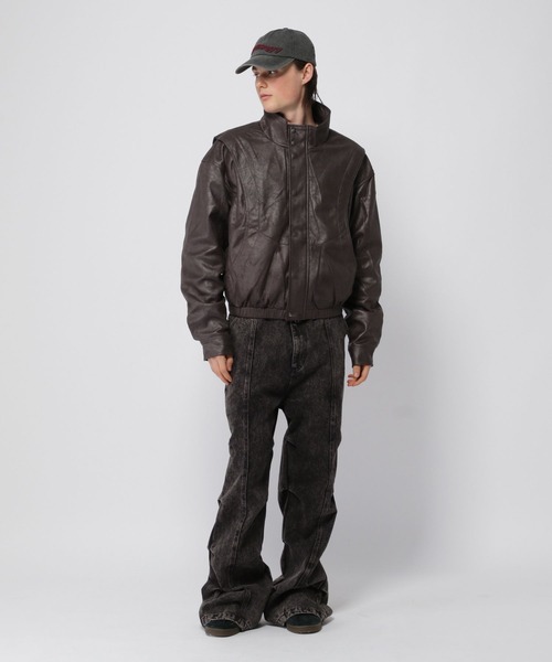 3.3 Field Trip （3.3フィールドトリップ）の「3.3 Field Trip／タックフレアデニム（デニムパンツ・メンズ・ブラック・LARGE/MEDIUM）」の3枚目の写真