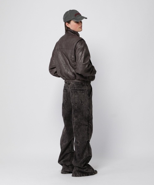 3.3 Field Trip （3.3フィールドトリップ）の「3.3 Field Trip／タックフレアデニム（デニムパンツ・メンズ・ブラック・LARGE/MEDIUM）」の4枚目の写真