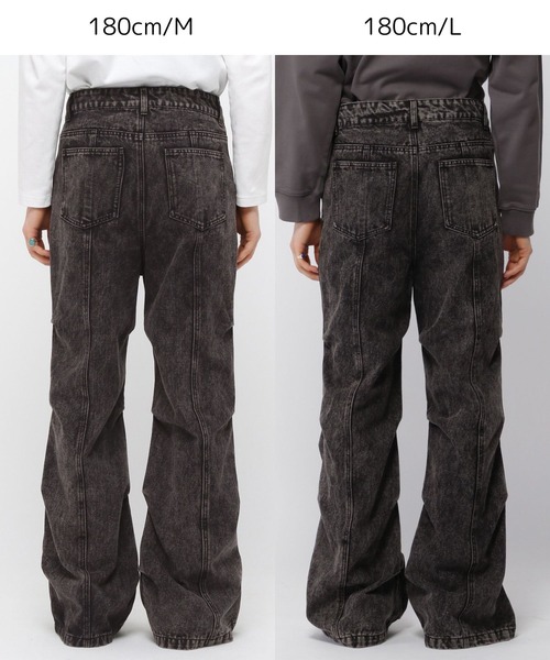 3.3 Field Trip （3.3フィールドトリップ）の「3.3 Field Trip／タックフレアデニム（デニムパンツ・メンズ・ブラック・LARGE/MEDIUM）」の20枚目の写真