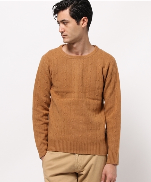 URBAN RESEARCH(アーバンリサーチ)の「UR ウールカシミヤケーブルニット(ニット/セーター・メンズ・レッド/キャメル/ホワイト/ネイビー/ブルー・MEDIUM/LARGE)」の13枚目の写真