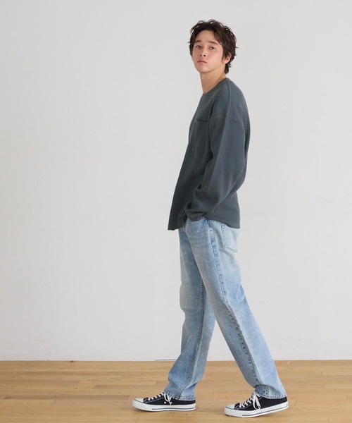 coca(coca)(コカ)の「ワッフルポケットロンT(Tシャツ/カットソー・メンズ・チャコール/ホワイト・L/XL/M)」の5枚目の写真