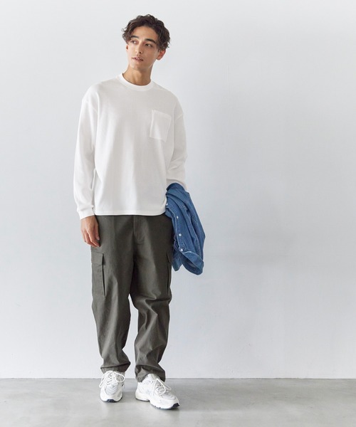 coca(coca)(コカ)の「ワッフルポケットロンT(Tシャツ/カットソー・メンズ・チャコール/ホワイト・L/XL/M)」の13枚目の写真