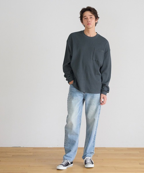 coca(coca)(コカ)の「ワッフルポケットロンT(Tシャツ/カットソー・メンズ・チャコール/ホワイト・L/XL/M)」の19枚目の写真