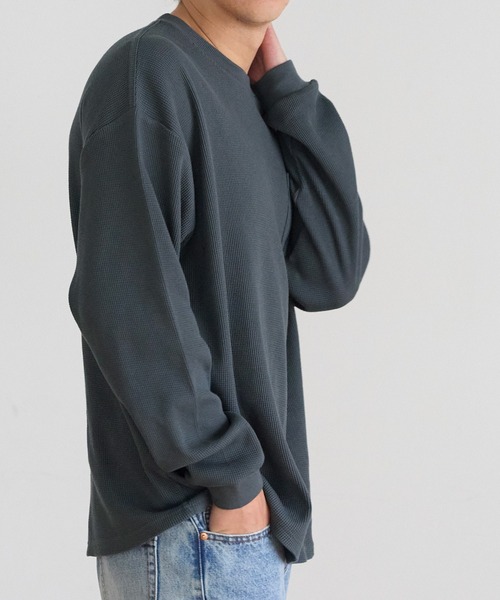 coca(coca)(コカ)の「ワッフルポケットロンT(Tシャツ/カットソー・メンズ・チャコール/ホワイト・L/XL/M)」の20枚目の写真