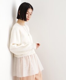 ◆裾チュールプルオーバー【洗える】