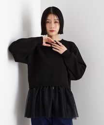 ◆裾チュールプルオーバー【洗える】