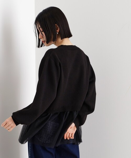 THE SHOP TK (ザ ショップ ティーケー )の「◆裾チュールプルオーバー【洗える】(ニット/セーター・レディース・ブラック/オフホワイト/グレー・99)」の16枚目の写真