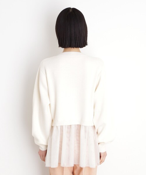 THE SHOP TK (ザ ショップ ティーケー )の「◆裾チュールプルオーバー【洗える】(ニット/セーター・レディース・ブラック/オフホワイト/グレー・99)」の21枚目の写真