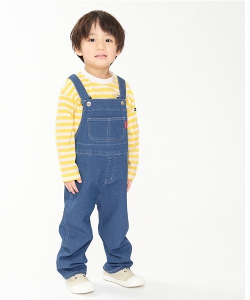 Moujonjon(ムージョンジョン)の「デニム・ツイルサロペット・オーバーオール(サロペット/オーバーオール・キッズ・ネイビー/その他1・90/100/110)」の2枚目の写真
