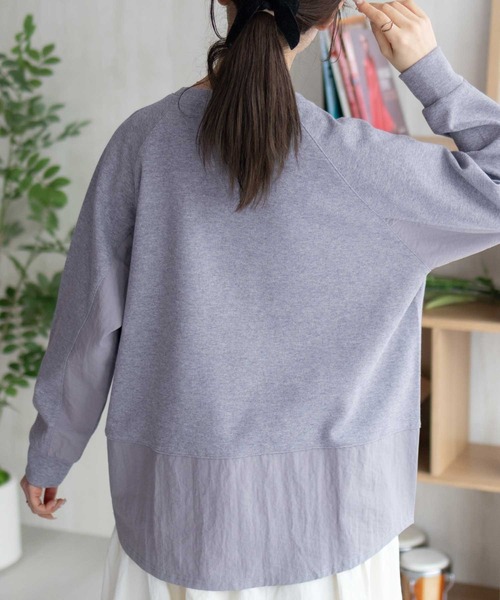 NAVY(ネイビー)の「NAVY 異素材切替プルオーバー(Tシャツ/カットソー・レディース・ブラック/ベージュ/杢グレー・M/L)」の18枚目の写真