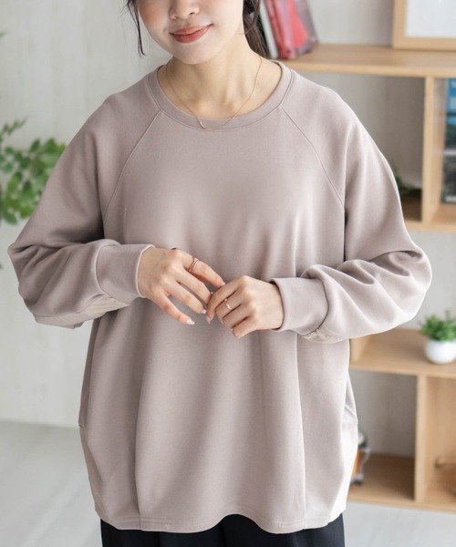 NAVY(ネイビー)の「NAVY 異素材切替プルオーバー(Tシャツ/カットソー・レディース・ブラック/ベージュ/杢グレー・M/L)」の21枚目の写真