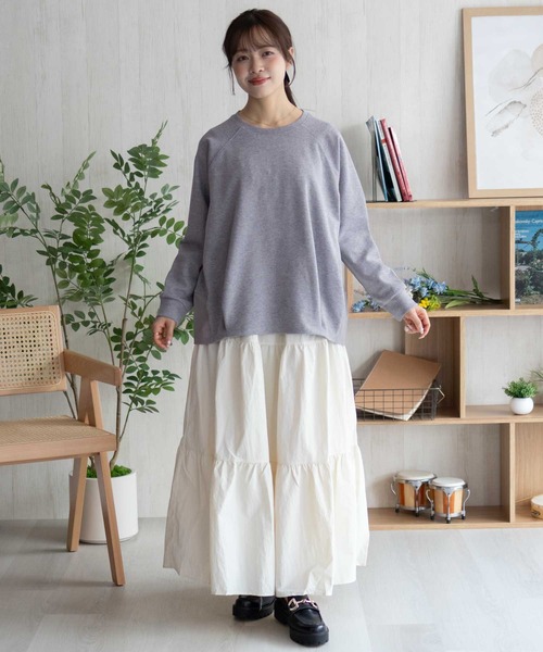 NAVY(ネイビー)の「NAVY 異素材切替プルオーバー(Tシャツ/カットソー・レディース・ブラック/ベージュ/杢グレー・M/L)」の20枚目の写真
