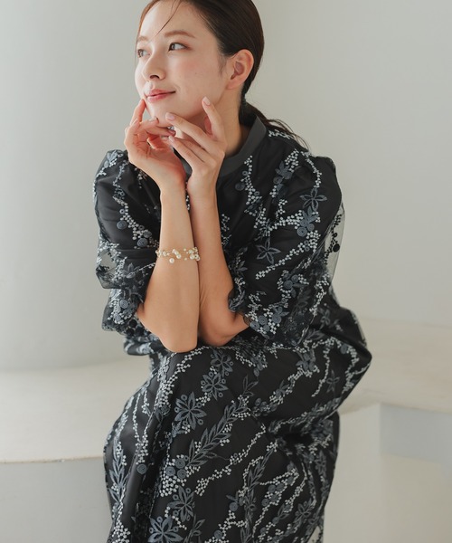 セール】ボリュームスリーブAライン パーティードレス オケージョン