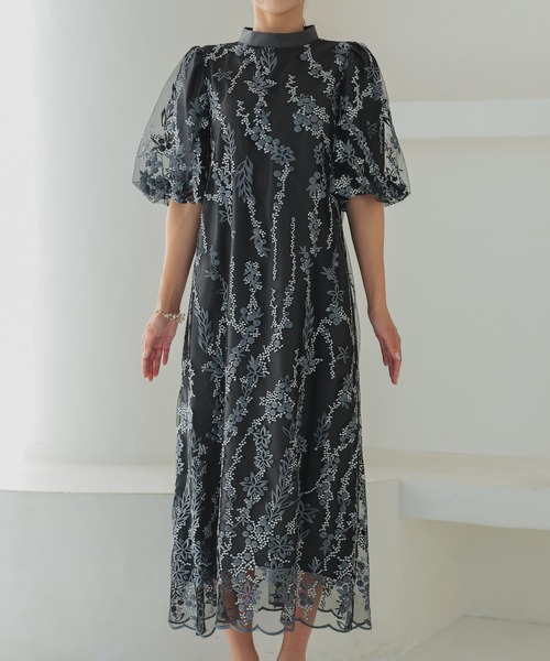 セール】ボリュームスリーブAライン パーティードレス オケージョン