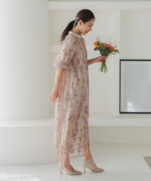 セール】ボリュームスリーブAライン パーティードレス オケージョン