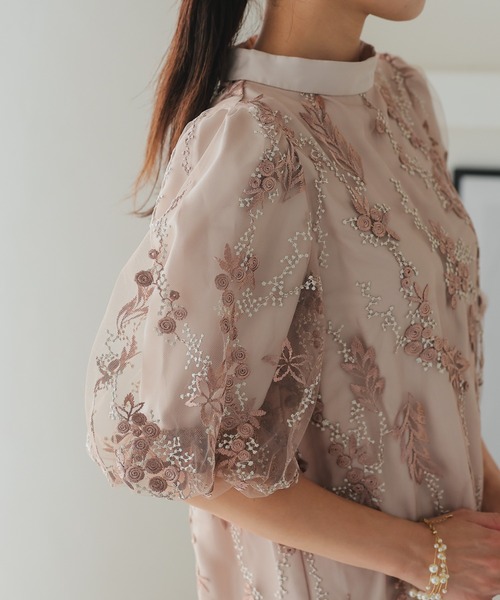 セール】ボリュームスリーブAライン パーティードレス オケージョン