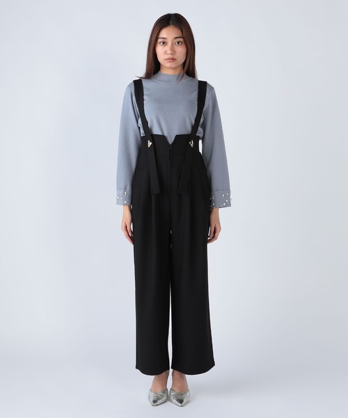 CECIL McBEE(セシルマクビー)の「変形ボタンハイウエストサロペット(サロペット/オーバーオール・レディース・ブラック・MEDIUM)」の5枚目の写真